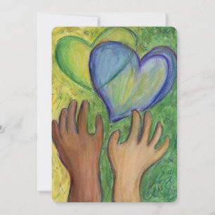 Diversidade Ama Corações Mãos Convites Coloridos