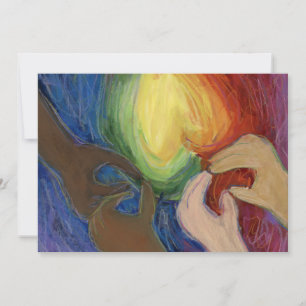 Diversidade Amor Corações Mãos Convite Colorido