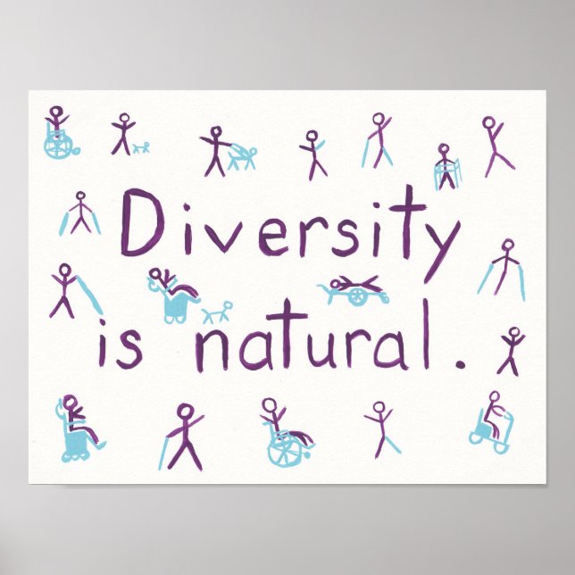 "Diversidade é natural" Stick Figura Poster (Frente)