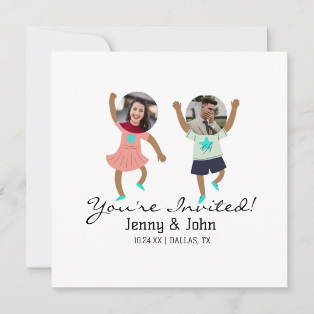 Divertido Adicionar Foto Casamento Personalizado N (Frente)