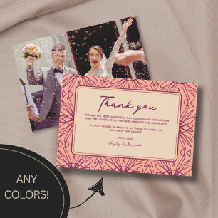 Divertido Casamento Único Moderno Obrigado Cartões