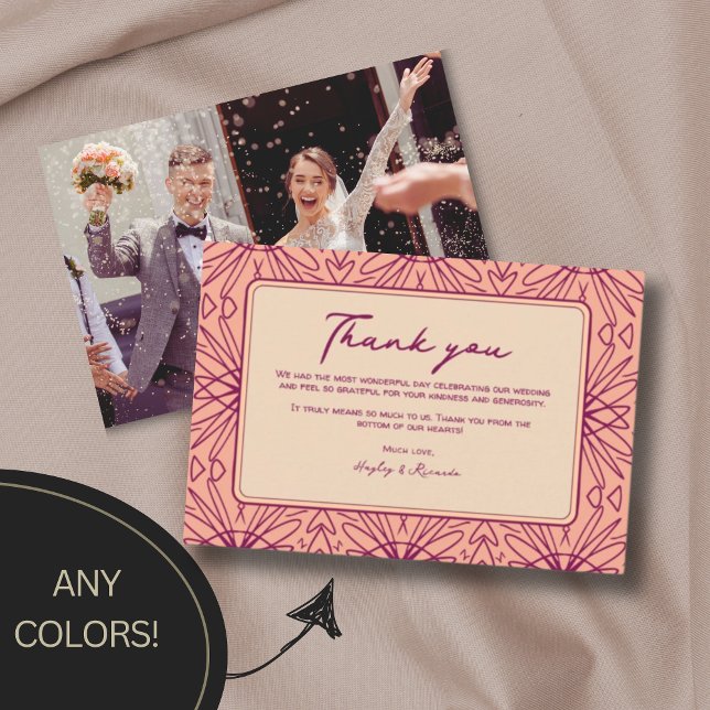 Divertido Casamento Único Moderno Obrigado Cartões (Criador carregado)