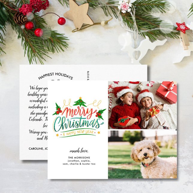 Divertido, Feliz Natal, 2 Fotografias Cartão (Criador carregado)