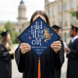 Divertido Graduado Eu Fiz Por Meu Gato Azul