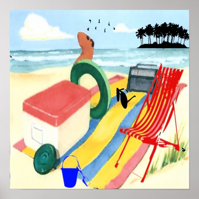 Divertido na Poster da praia (Frente)