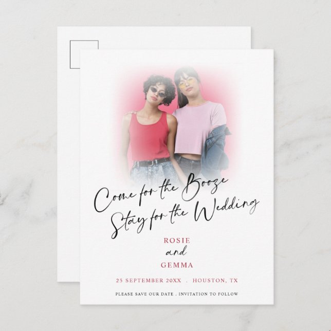 Divertido Vir Para Booze Foto Salve O Anúncio De D (Frente/Verso)