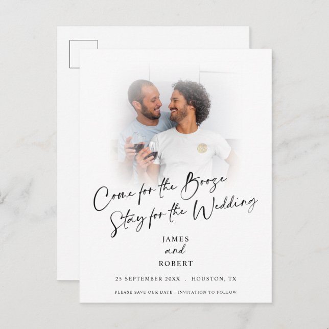 Divertido Vir Para Booze Foto Salve O Anúncio De D (Frente/Verso)