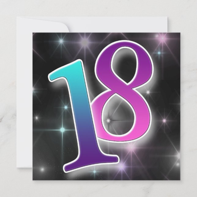 Divertimento & 18o convite de aniversário colorido (Frente)