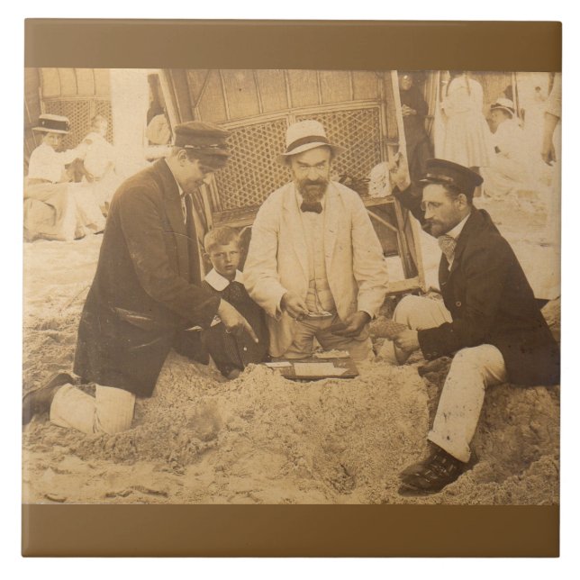 Divertimento de 1914 na praia na Alemanha RPPC (Frente)