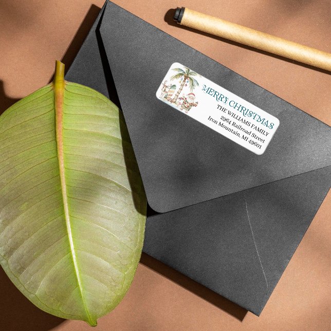 Divertimento Natal tropical | Etiqueta (Criador carregado)