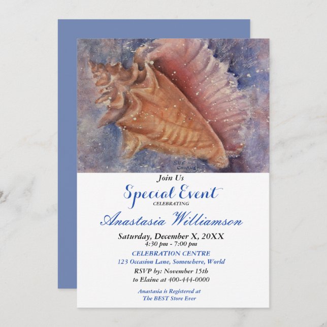 DIVERTIR-SE NO CONVITE DE EVENTO DA FESTA DE PRAIA (Frente/Verso)