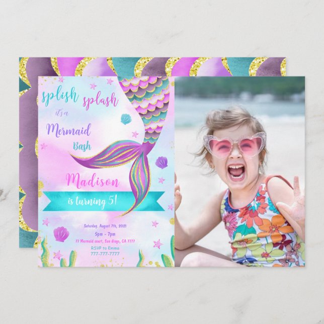 Dividir Texto Simulado Convite Fotográfico Smermai (Frente/Verso)