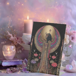 Divine Egyptian Goddess Isis Rainbow Gold on Black