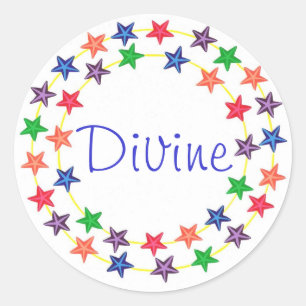 Divine, etiquetas com estrelas coloridas