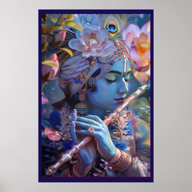 Divine Melody: Lord Krishna Poster (Frente)