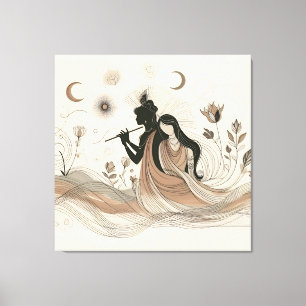 Divine Radha Krishna Canvas Art