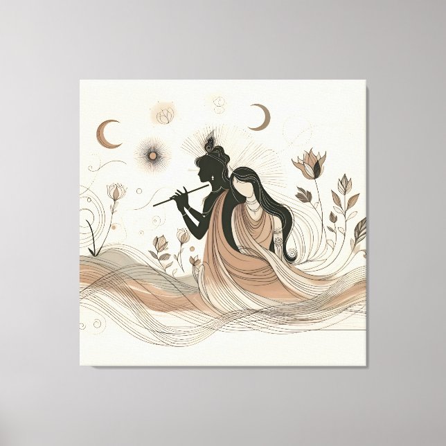 Divine Radha Krishna Canvas Art (Frente)