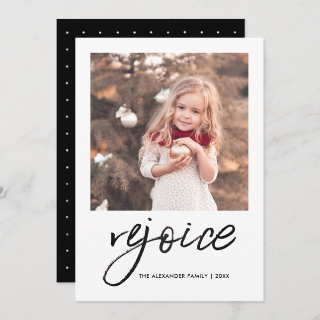 Divirta-se e seja feliz Cartões de foto de Natal r (Frente/Verso)