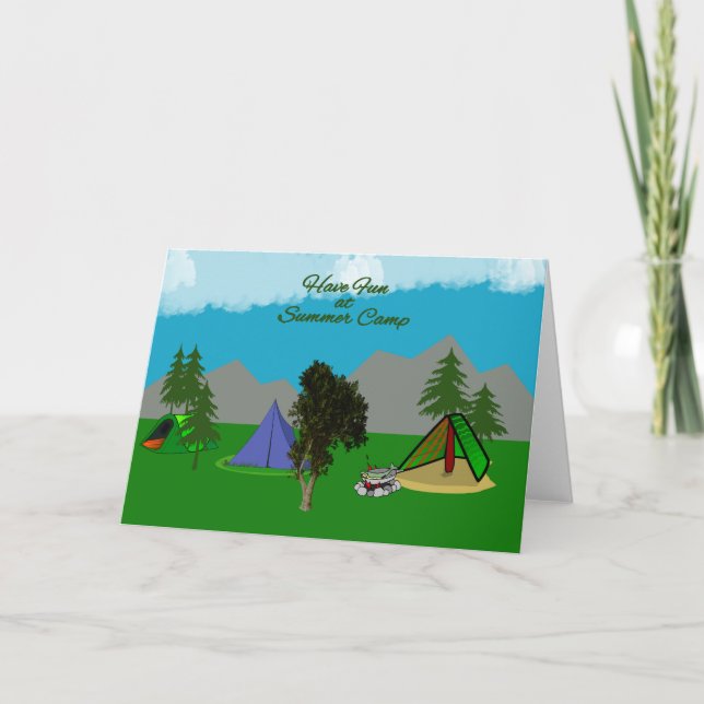 Divirta-Se No Cartão De Saudação Do Campo De Verão (Frente)