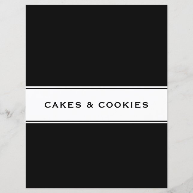 Divisor de capítulo do livro de receitas | Bolos e (Frente)