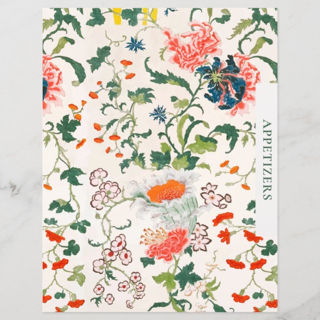 Divisor de Receita | Aperitivo | Floral Elegante (Frente)