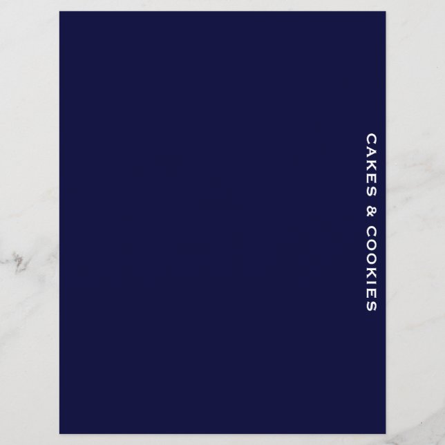 Divisor de Receitas | Azul e branco | Bolos e cook (Frente)