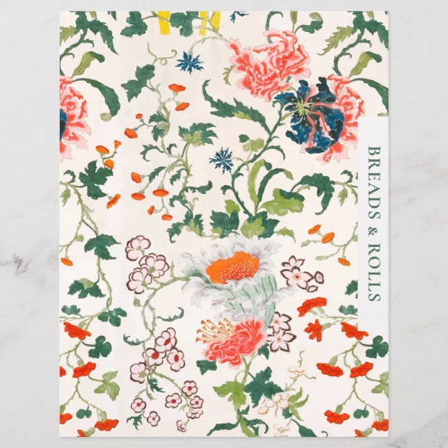 Divisor de Receitas | Pães e Rolos | Na moda Flora (Frente)