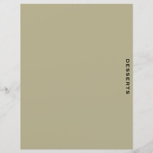 Divisor de Receitas | Sage & Black | Desserts (Frente)