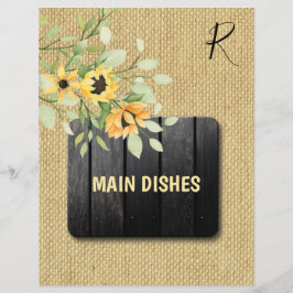 Divisor organizador de receitas de burlap country