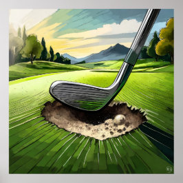 Divot King - Impressão de arte de golfe