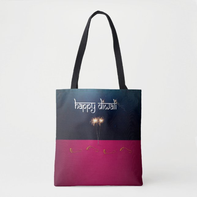 Diwali Feliz e Espelhante - Bolsa Tote (Frente)