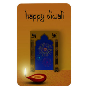 Diwali feliz festivo - ímã flexível