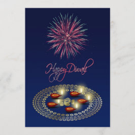 Diwali feliz Ganesha Rangoli - cartão do convite