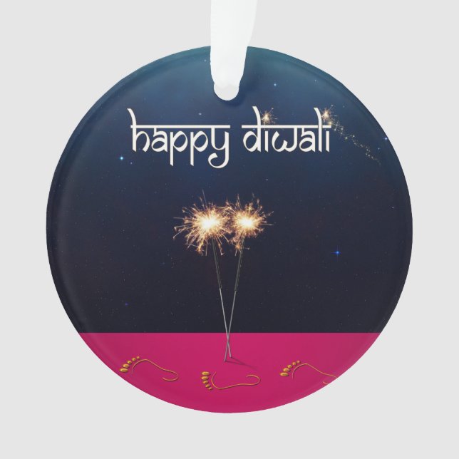 Diwali feliz Sparkling - ornamento (Frente)