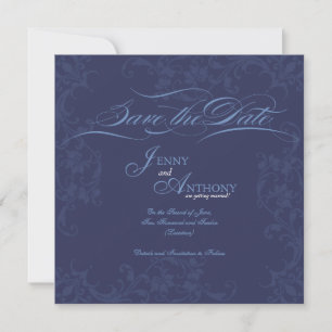 DIY Blue Salvar o Anúncio de casamento de data