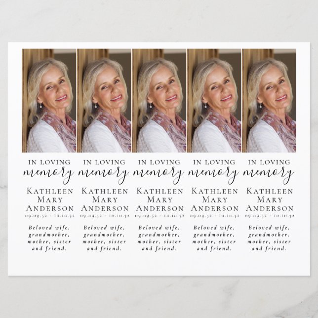 DIY Foto Simpatia Funeral Oração Bookmark (Frente)