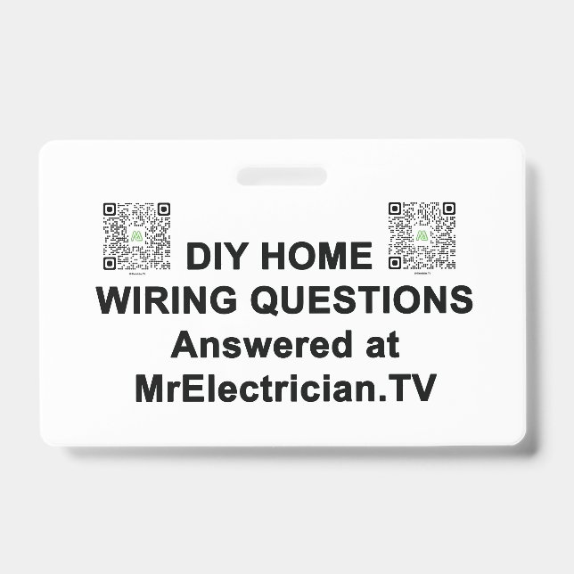 DIY HOME WIRING QUESTIONA Sr. Crachá eletricista (Frente)