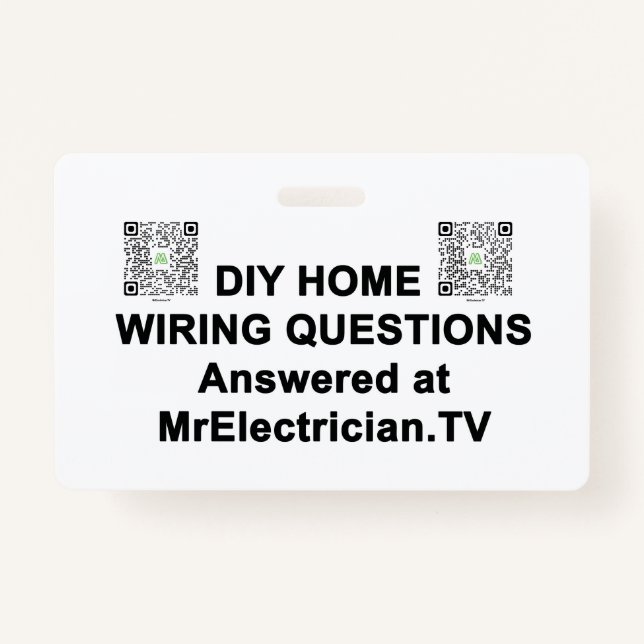 DIY HOME WIRING QUESTIONA Sr. Crachá eletricista (Frente)