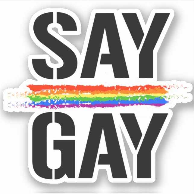 Dizer Adesivo Gay (Frente)
