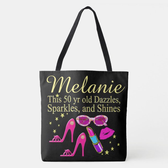DIZZLING 50º ANIVERSÁRIO PERSONALIZADO TOTE BAG (Frente)