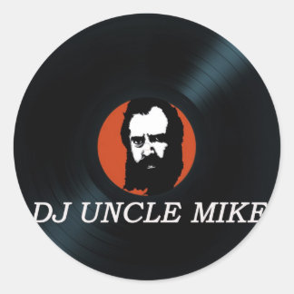 DJ TIO MIKE VINYL REGISTRA adesivos redondos