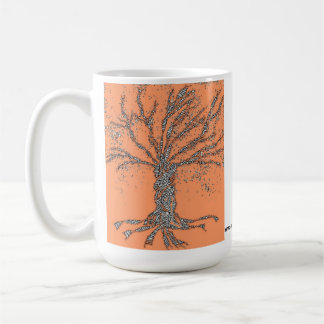 DNA TREE ou árvore da vida caneca de laranja estil