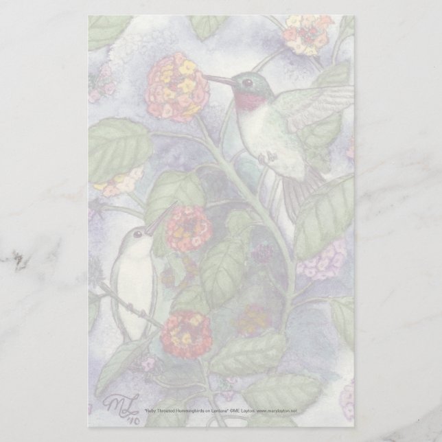 Do "artigos de papelaria dos colibris Throated (Frente)