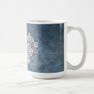 do azulejo da caneca do mah do jongg palhaço azul