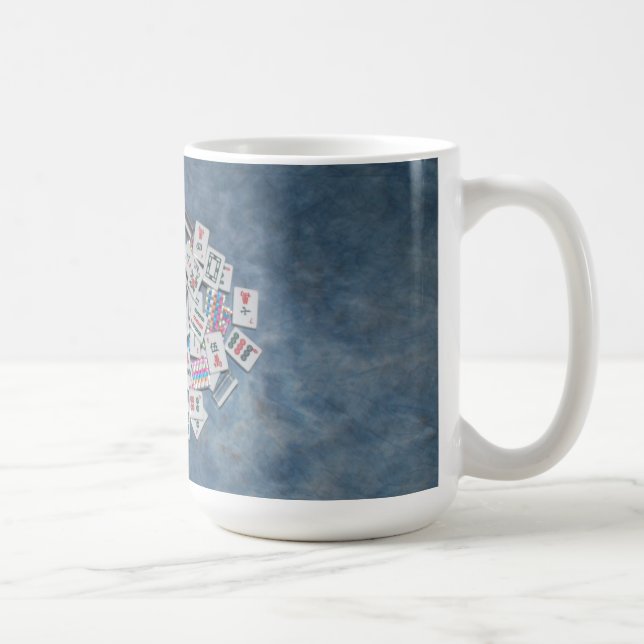 do azulejo da caneca do mah do jongg palhaço azul (Direita)