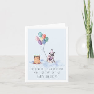 Do Cachorro Cartão de Aniversário de Pug Fofo