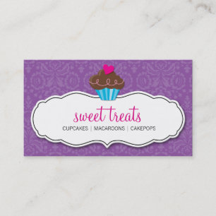 Do cupcake bonito do damasco do CARTÃO DE VISITA