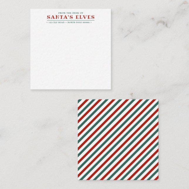 Do Gabinete dos Elfos de Papai Noel Cartão de Nota (Frente/Verso)