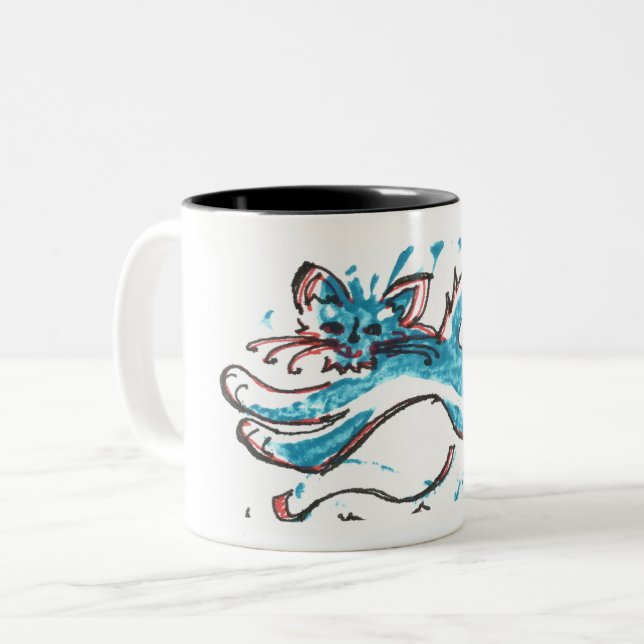 do gato amigável da água do pulo da caneca de café (Frente Esquerda)