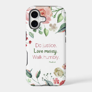 Do Justice Floral Micah 6:8 Case-Mate capas de iph